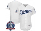 Los Angeles Dodgers Blank White with 60th Anniversary Patch Flexbase Jersey