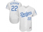 Custom Men's Los Angeles Dodgers #22 Clayton Kershaw Majestic White Father's Day Flex Base Jersey