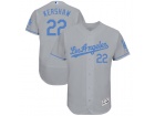 Custom Men's Los Angeles Dodgers #22 Clayton Kershaw Majestic Gray Father's Day Flex Base Jersey