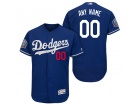 Men's Los Angeles Dodgers Royal Blue 60th Patch Flex Base Custom Jersey