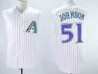 Arizona Diamondbacks #51 Randy Johnson White Strips Throwback Vest Jersey