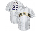 Milwaukee Brewers #22 Christian Yelich White Cool Base Jersey