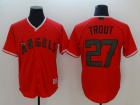 Los Angeles Angels #27 Mike Trout Red Memorial Day Cool Base Jersey