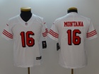 Youth San Francisco 49ers #16 Joe Montana White Color Rush Limited Football Jersey