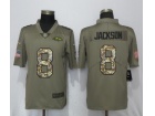 Baltimore Ravens #8 Lamar Jackson Olive Camo Salute to Service Limited Jersey