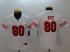 Woman San Francisco 49ers #80 Jerry Rice White Color Rush Limited Football Jersey