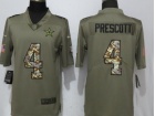 Dallas Cowboys #4 Dak Prescott Olive/Camo Salute to Service Limited Jersey