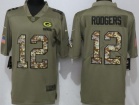 Green Bay Packers #12 Aaron Rodgers Olive/Camo Salute to Service Limited Jersey