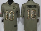 Chicago Bears #10 Mitch Trubisky Olive Camo Salute To Service Limited Jersey