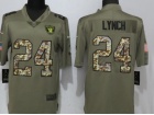 Oakland Raiders #24 Marshawn Lynch Olive Camo Salute To Service Limited Jersey