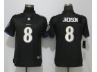 Womens Baltimore Ravens #8 Lamar Jackson Black Vapor Untouchable Limited Jersey