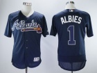 Atlanta Braves #1 Ozzie Albies Blue Flex Base Jersey