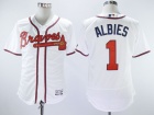 Atlanta Braves #1 Ozzie Albies White Flex Base Jersey