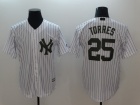 New York Yankees #25 Gleyber Torres White Memorial Day Cool Base Jersey