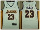 Nike Los Angeles Lakers #23 LeBron James White Basketball Jersey