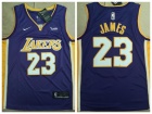 Nike Los Angeles Lakers #23 LeBron James Purple Basketball Jersey