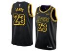 Nike Los Angeles Lakers #23 LeBron James Black Basketball Jersey