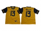 West Virginia Mountaineers #13 David Sills V Yellow College Football Jersey