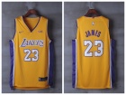 Nike Los Angeles Lakers #23 LeBron James Gold Player Basketball Jersey