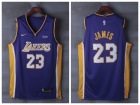 Nike Los Angeles Lakers #23 LeBron James Purple Player Basketball Jersey