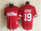 Philadelphia Phillies #19 John Kruk Red Throwback Jerseys