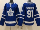 Adidas Toronto Maple #91 John Tavares Blue Women Jersey