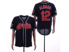 Cleveland Indians #12 Roberto Alomar Blue Throwback Jerseys