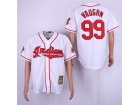 Cleveland Indians #99 Ricky Vaughn White Throwback Jersey