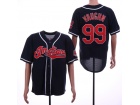 Cleveland Indians #99 Ricky Vaughn Blue Throwback Jersey