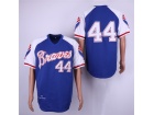 Atlanta Braves #44 Hank Aaron Blue Throwback Jersey