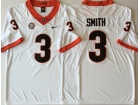 Georgia Bulldogs #3 Roquan Smith White Jersey