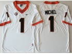 Georgia Bulldogs #1 Sony Michel White Limited Jerseys