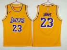 Nike Los Angeles Lakers #23 LeBron James Yellow New Style Basketball Jersey