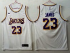 Nike Los Angeles Lakers #23 LeBron James White New Style Basketball Jersey