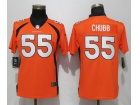 Womens Denver Broncos #55 Bradley Chubb Orange Vapor Limited Jersey