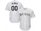 Men's Colorado Rockies Majestic White Home Cool Base Custom Jersey