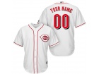 Men's Cincinnati Reds Majestic White Cool Base Custom Jersey