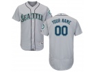 Men's Seattle Mariners Majestic Road Gray Flex Base Authentic Collection Custom Jersey