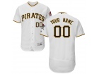 Men's Pittsburgh Pirates Majestic Home White Flex Base Authentic Collection Custom Jersey