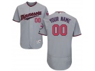 Men's Minnesota Twins Majestic Road Gray Flex Base Authentic Collection Custom Jersey