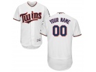 Men's Minnesota Twins Majestic Home White Flex Base Authentic Collection Custom Jersey