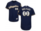 Men's Milwaukee Brewers Majestic Alternate Road Navy Flex Base Authentic Collection Custom Jersey