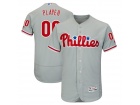 Men's Philadelphia Phillies Majestic Gray Road Authentic Collection Flex Base Custom Jersey