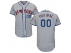 Men's New York Mets Majestic Road Gray Flex Base Authentic Collection Custom Jersey