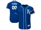 Men's Kansas City Royals Majestic Royal 50th Season Patch On-Field Flex Base Custom Jersey