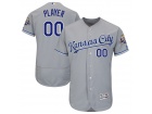 Men's Kansas City Royals Majestic Gray 50th Season Patch On-Field Flex Base Custom Jersey