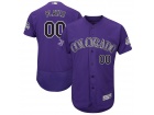 Men's Colorado Rockies Majestic Purple 25th Season Patch On-Field Flex Base Custom Jersey