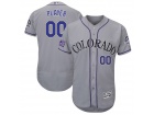 Men's Colorado Rockies Majestic Gray 25th Season Patch On-Field Flex Base Custom Jersey