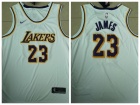 Nike Los Angeles Lakers #23 LeBron James White New Style Basketball Jersey