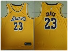 Nike Los Angeles Lakers #23 LeBron James Gold New Style Basketball Jersey